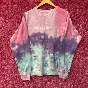 Ariana Grande God is a Woman Tie-Dye Crewneck Sweatshirt Medium
